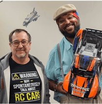 Jim Doyle and Mr. Devyn with the Traxxas Slash